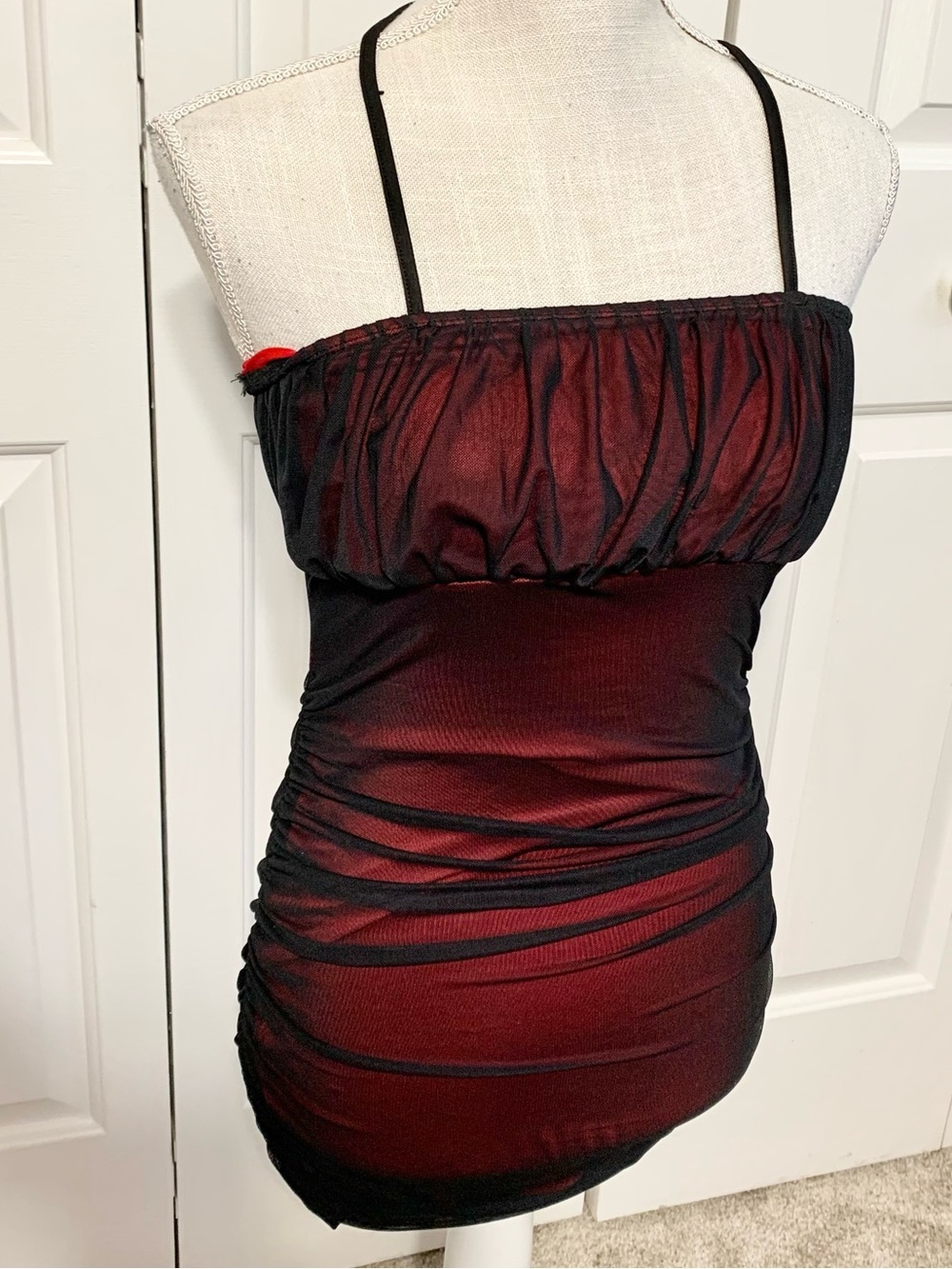Y2k Mesh Goth Vamp Ruched Mini Dress XS - 4
